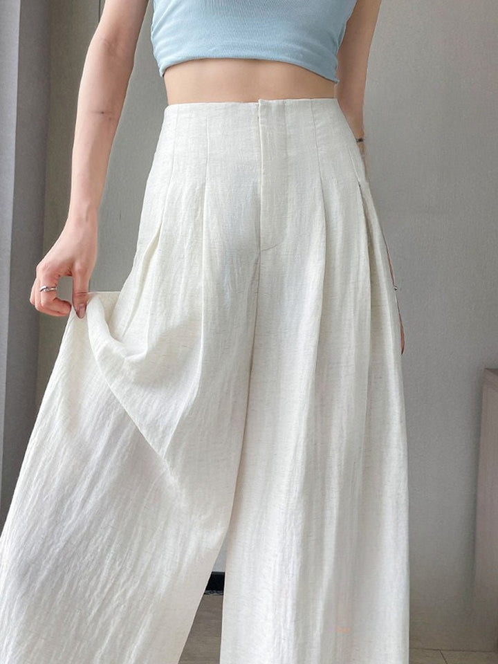 Cotton Linen Wide Leg Pants