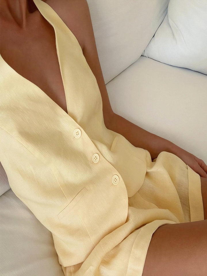 Cotton Sleeveless Shorts Set
