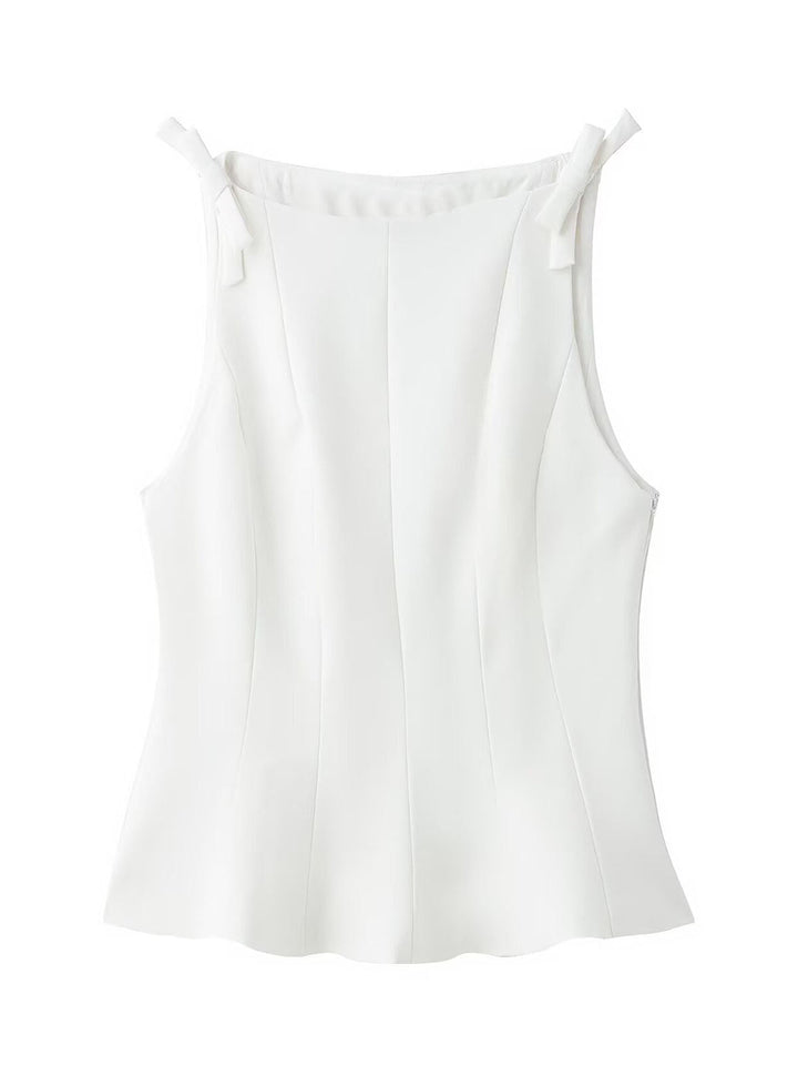 Crew Neck Peplum Tank Top