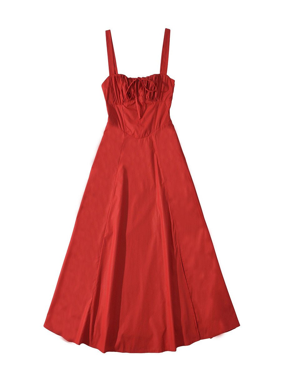 Crimson Elegance Slit Dress