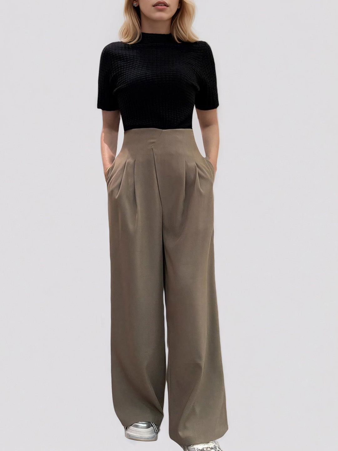 Cross Wrap High-Waist Pants