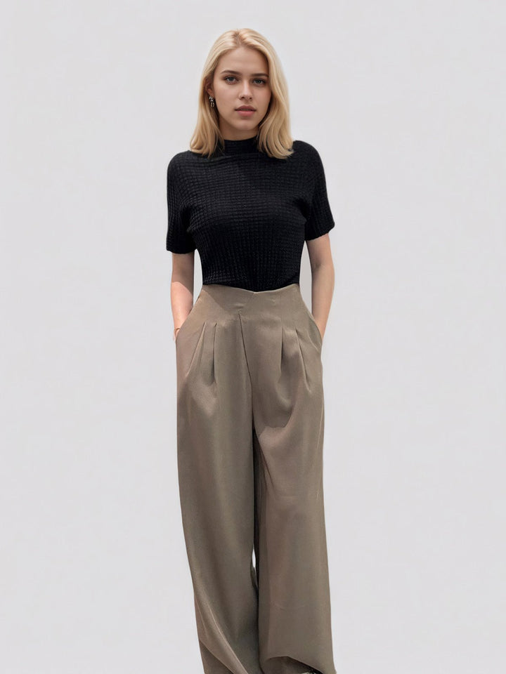 Cross Wrap High-Waist Pants