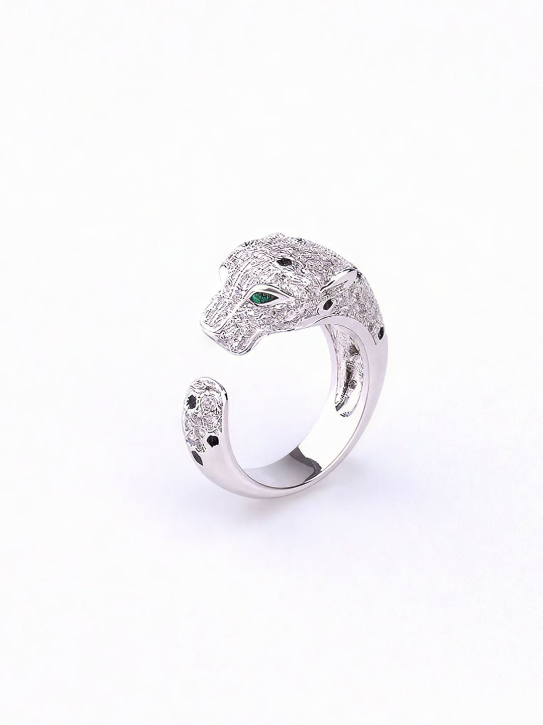 Crystal leopard head Ring