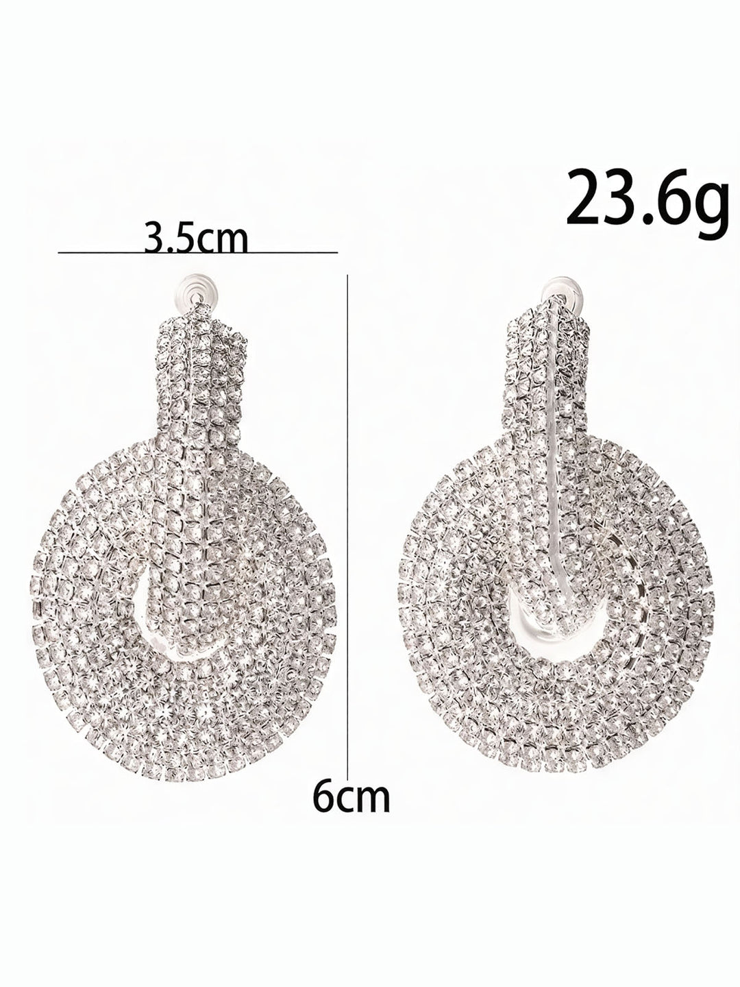 Double Circle Rhinestone Dangle Earrings