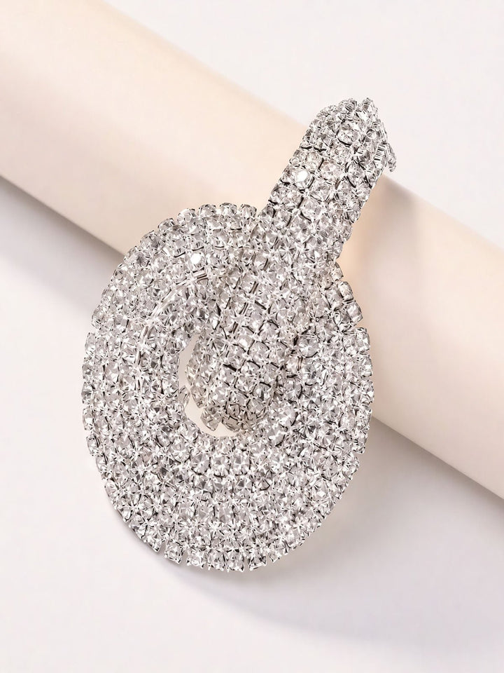 Double Circle Rhinestone Dangle Earrings