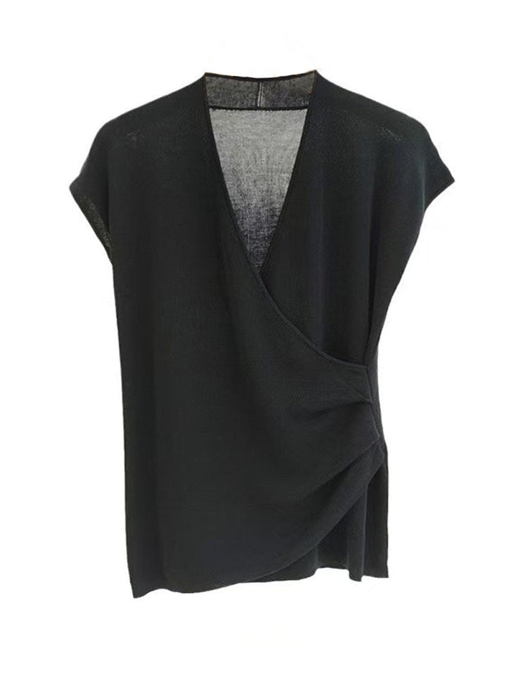 Elegant Draped Wrap Top