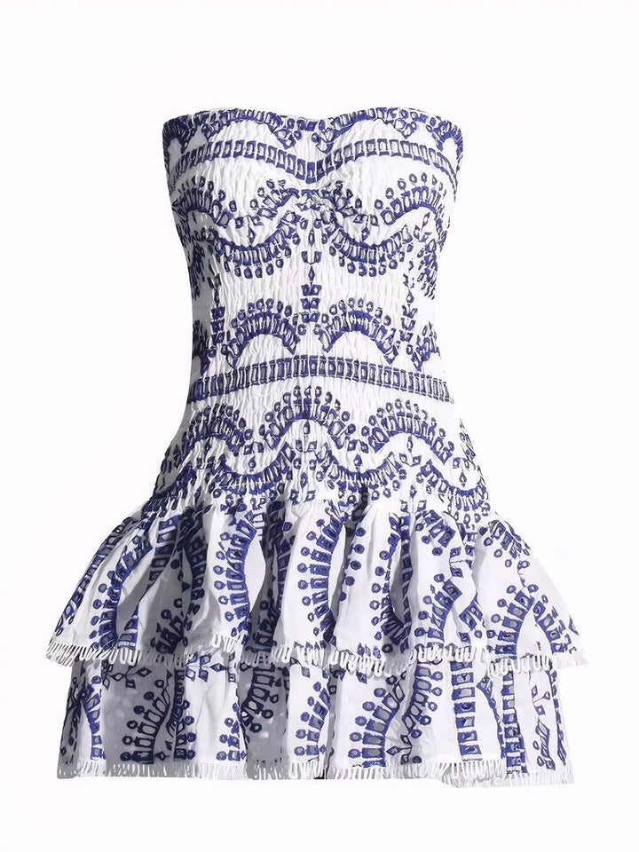 Elegant Embroidery Strapless Dress