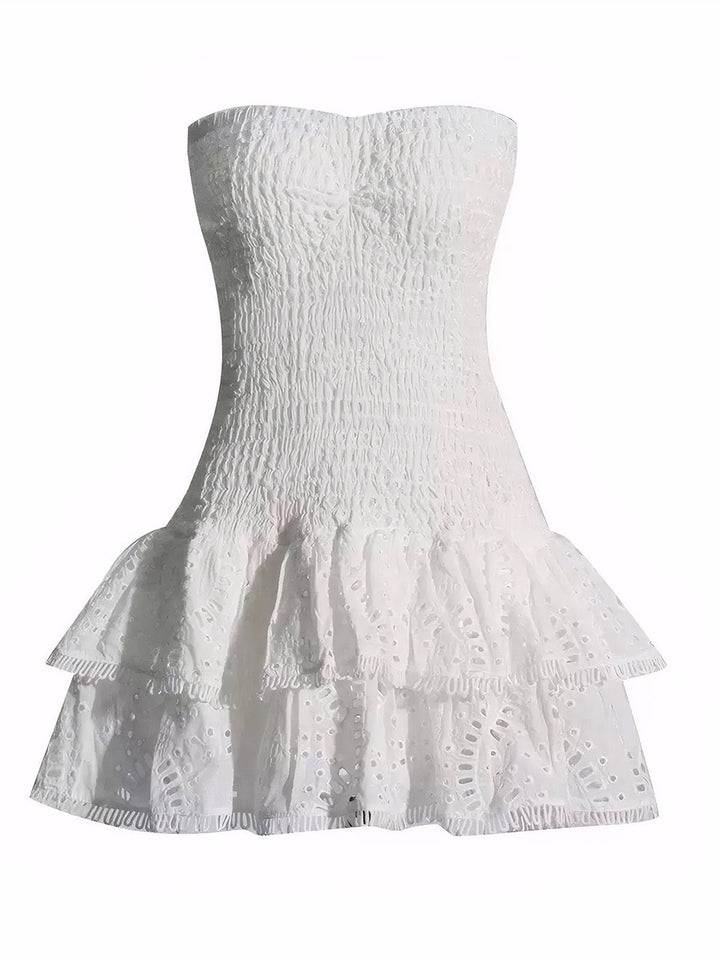 Elegant Embroidery Strapless Dress