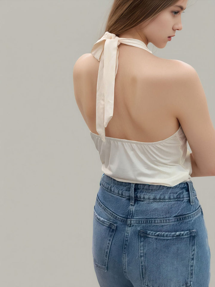 Elegant Ivory Halter Top