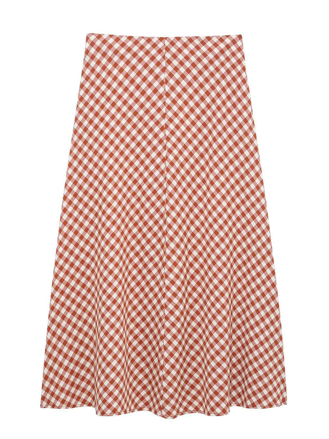 Elegant Vichy Zipper Midi Skirt Set