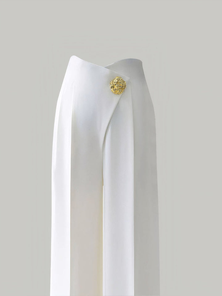 Embellished High Waist Wide Leg Pants