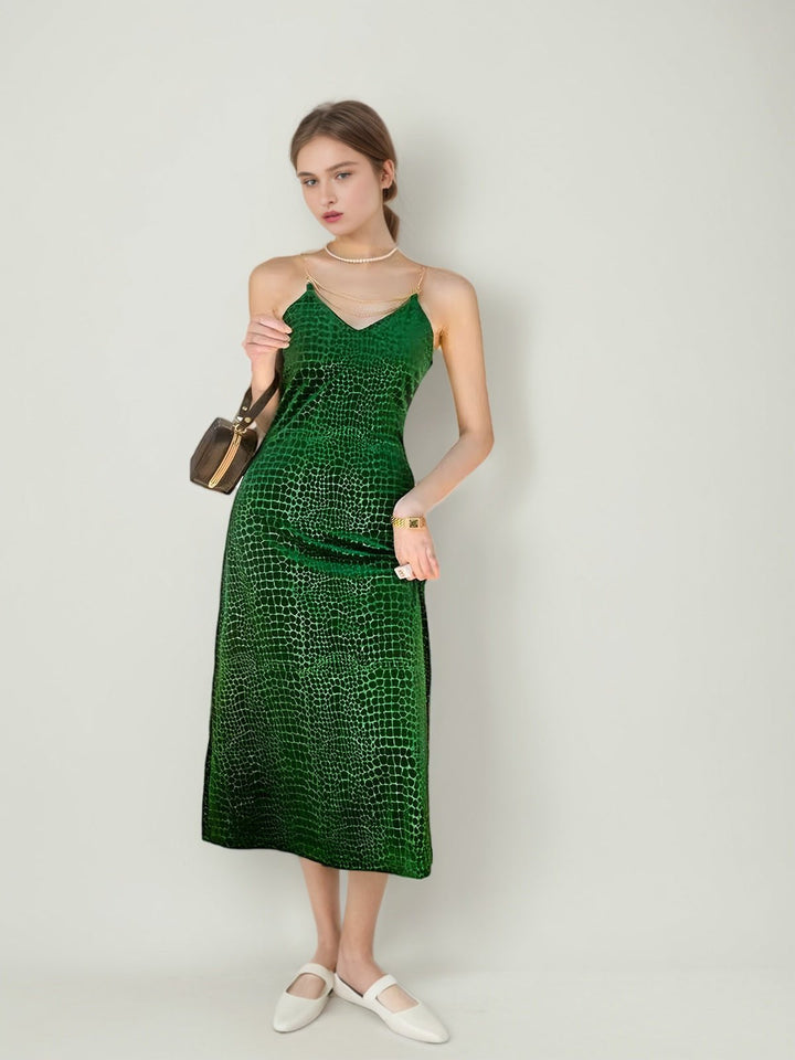 Emerald Alligator Glam Dress