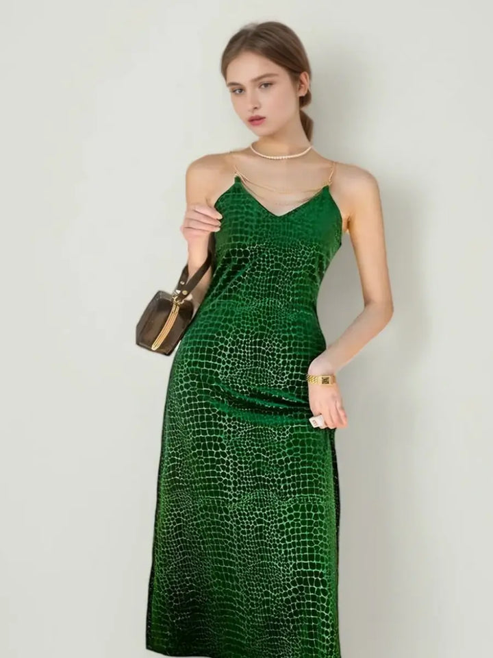 Emerald Alligator Glam Dress