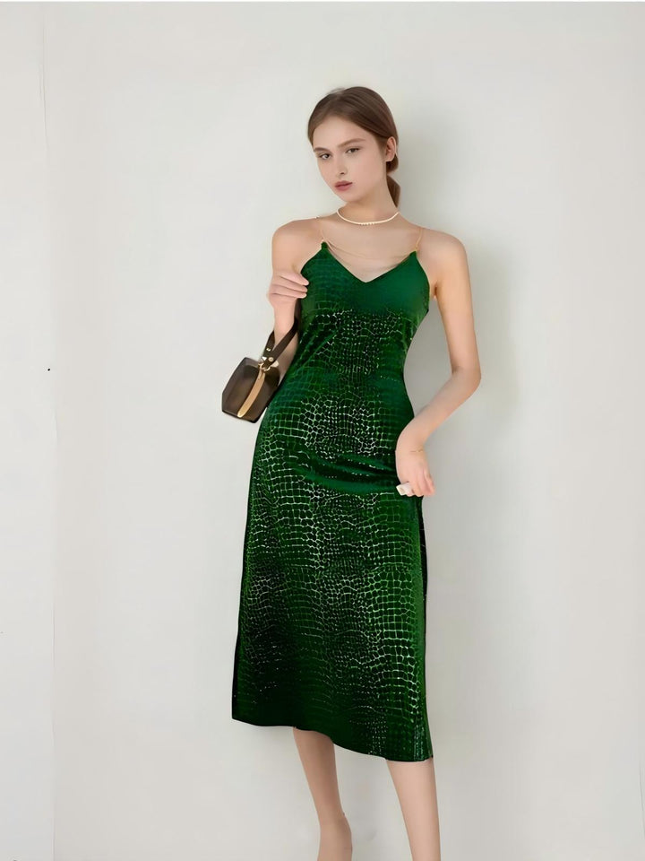Emerald Alligator Glam Dress