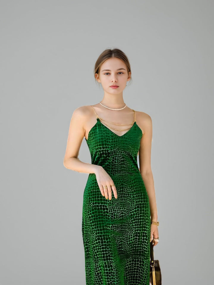 Emerald Alligator Glam Dress