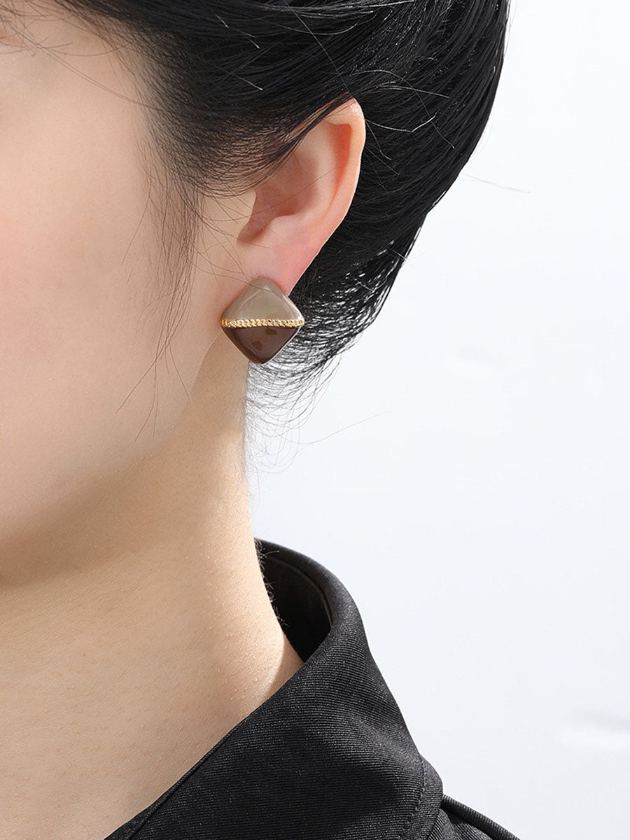 Flash Diamond Square Earrings