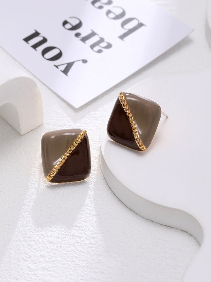 Flash Diamond Square Earrings