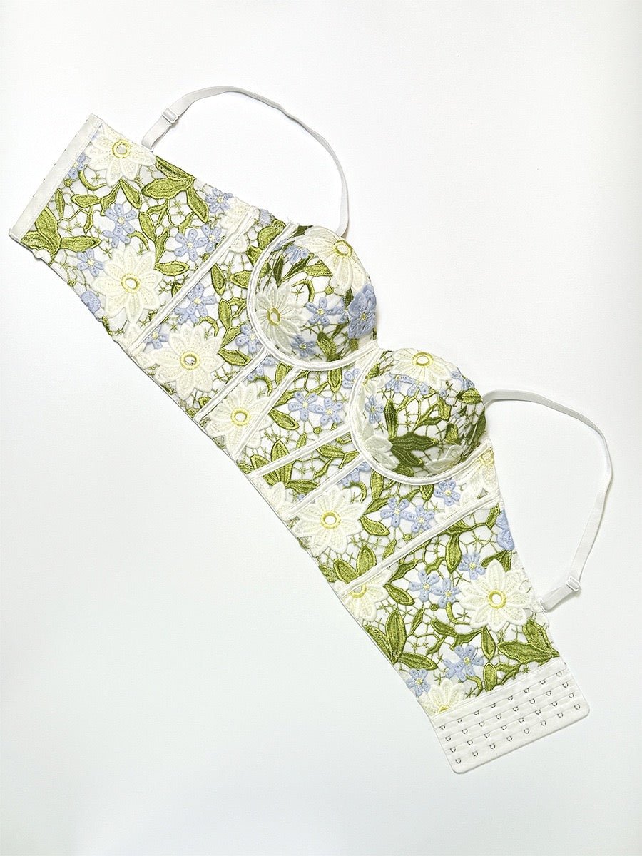 Floral Embroidery Bustier Tank Top