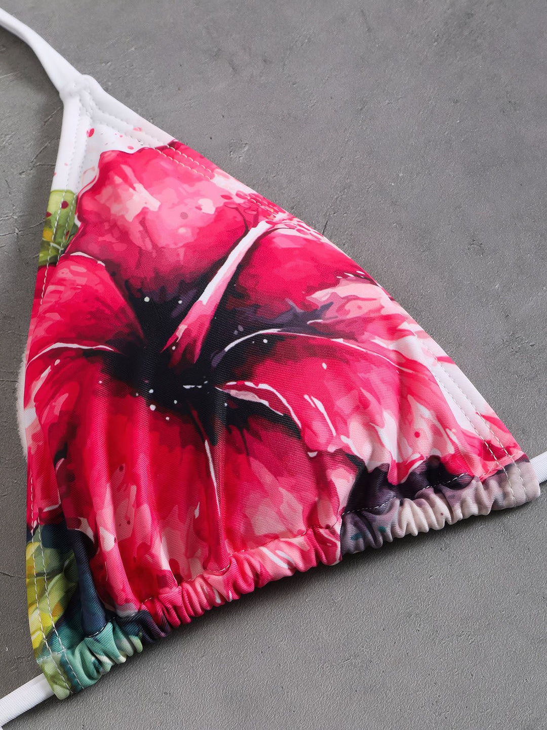 Floral Print Bikini With Mesh Skirt