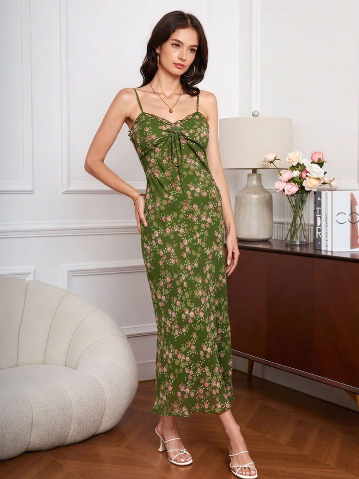 Floral Print Chiffon Dress