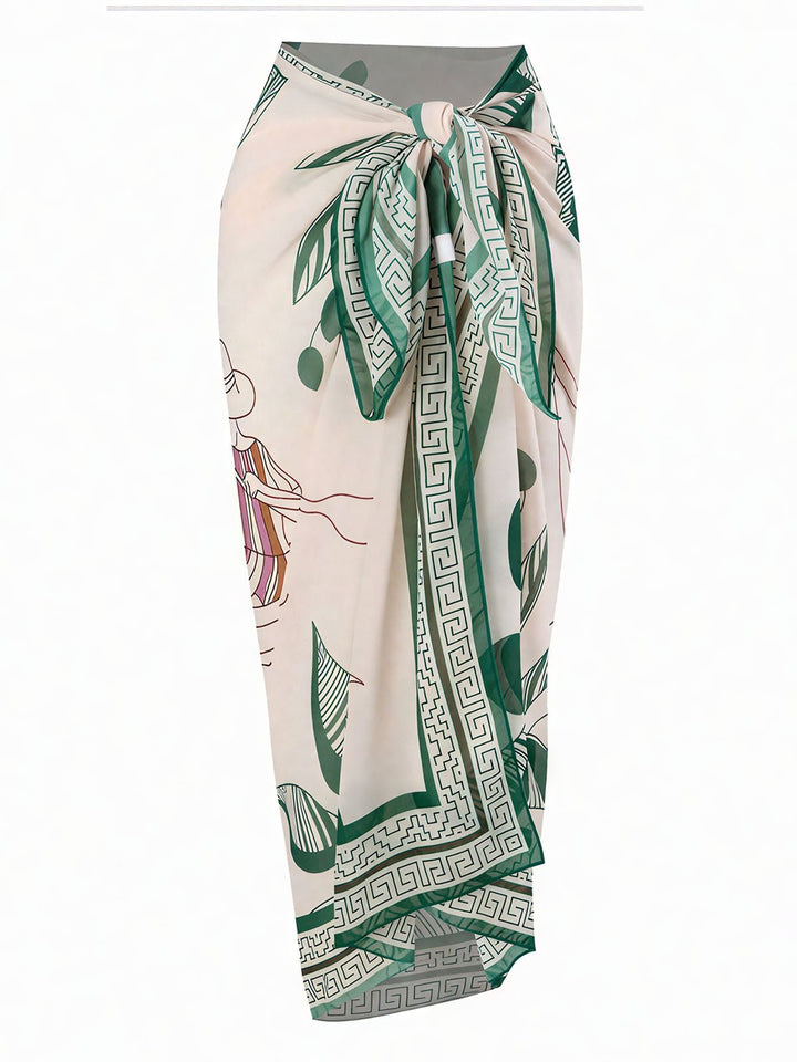 Floral Print Knotted Cover Up