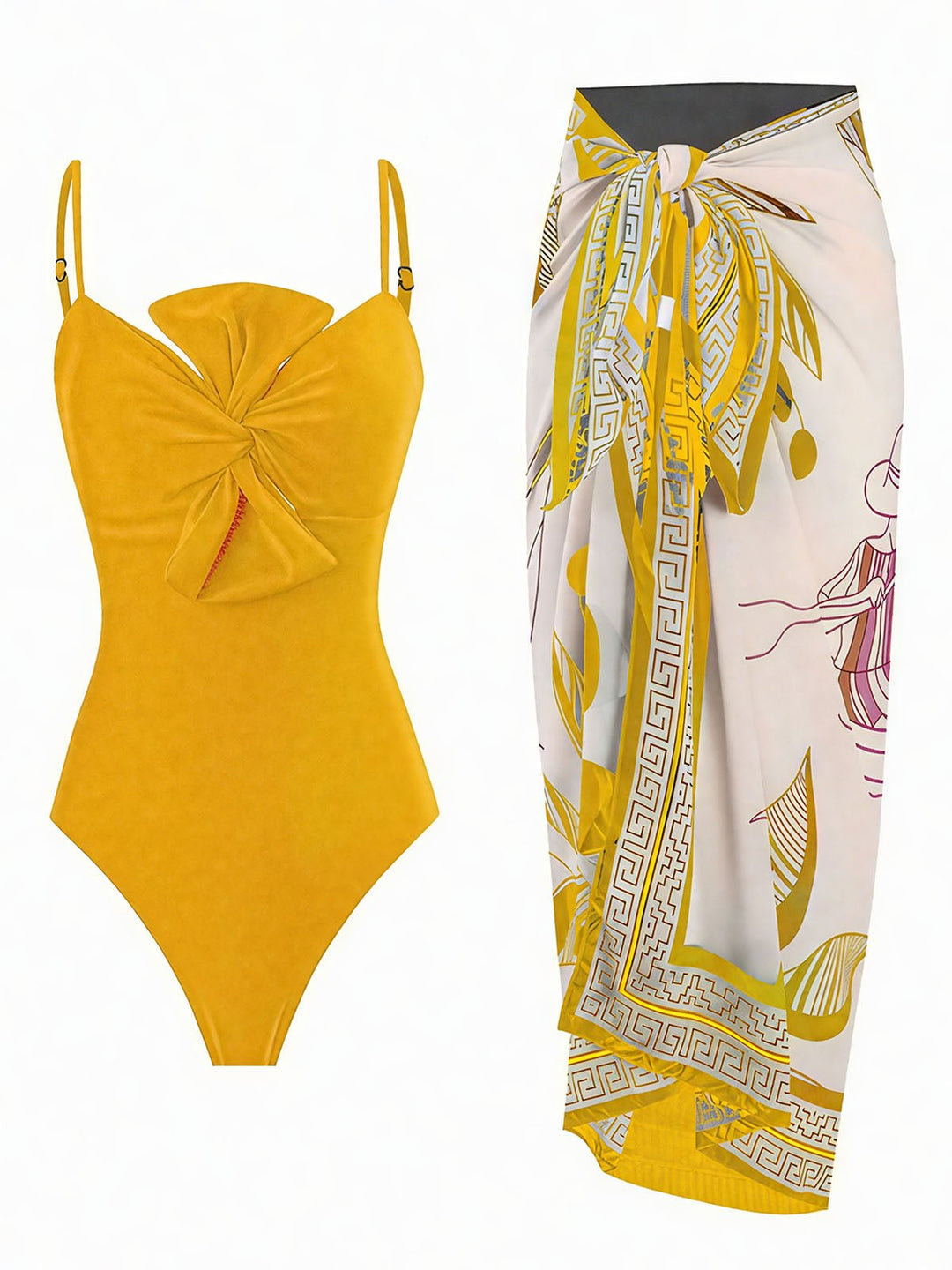 Floral Print Knotted Cover Up
