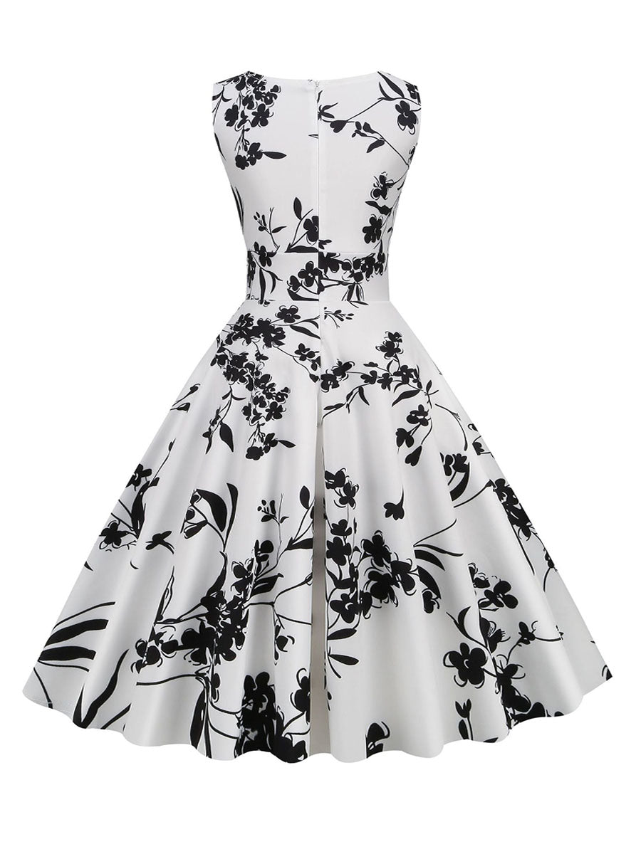 Floral Print Pleated Ruffle Dress