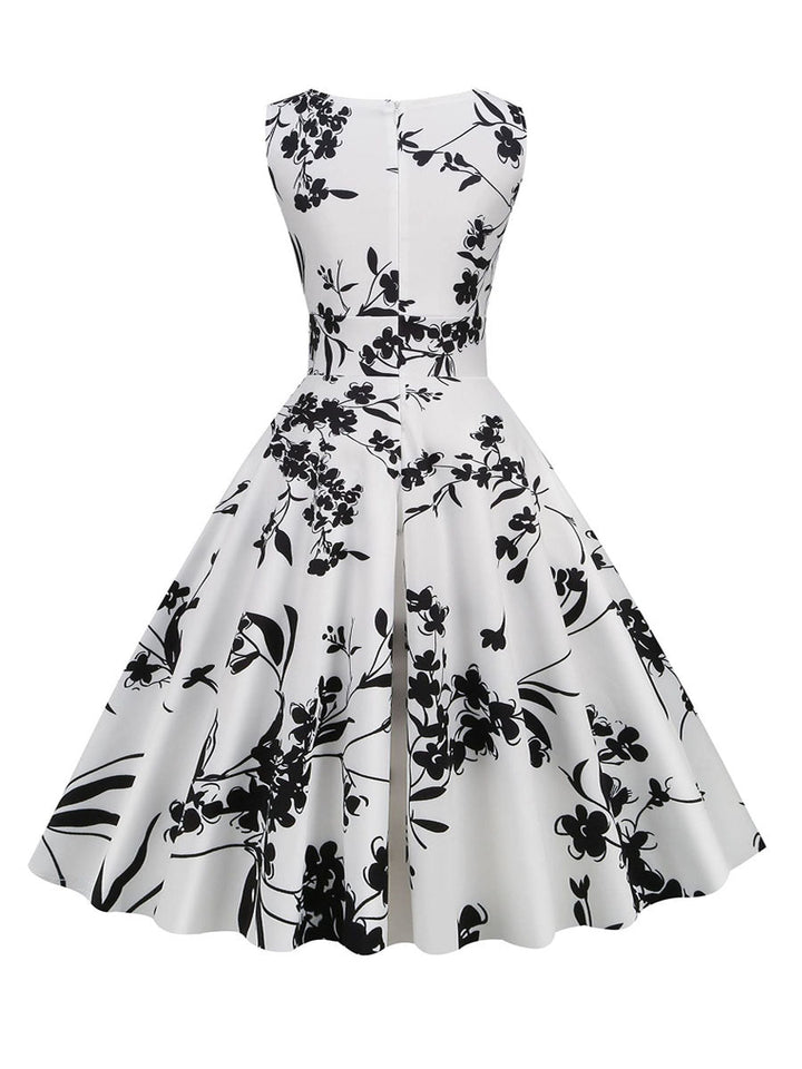 Floral Print Pleated Ruffle Dress
