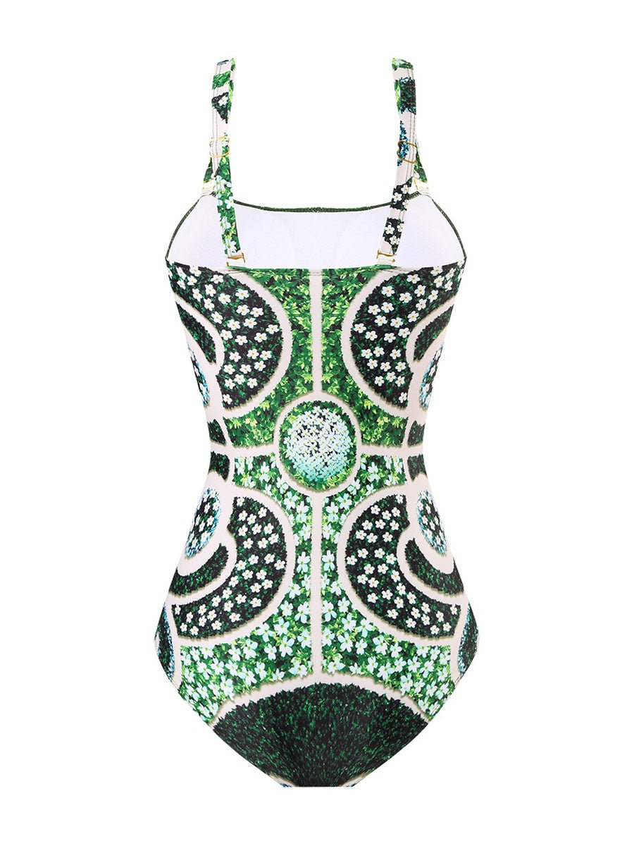 Floral Print Ruffle Strap One-Piece Swimsuit