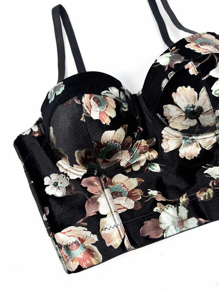 Floral Printed Corset Tank Top