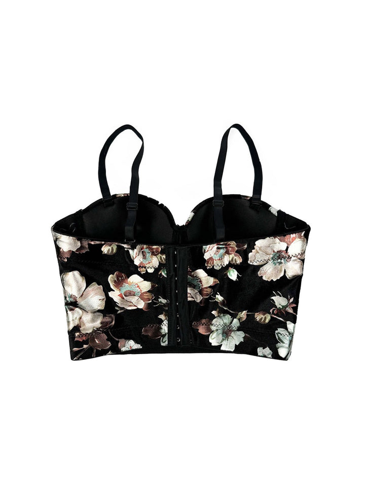 Floral Printed Corset Tank Top