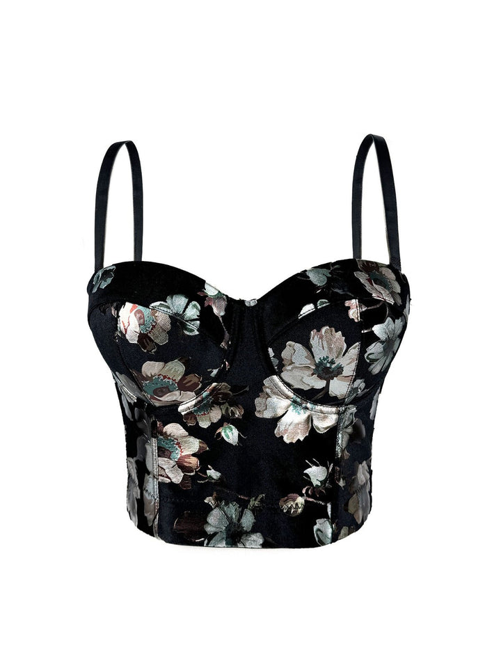 Floral Printed Corset Tank Top