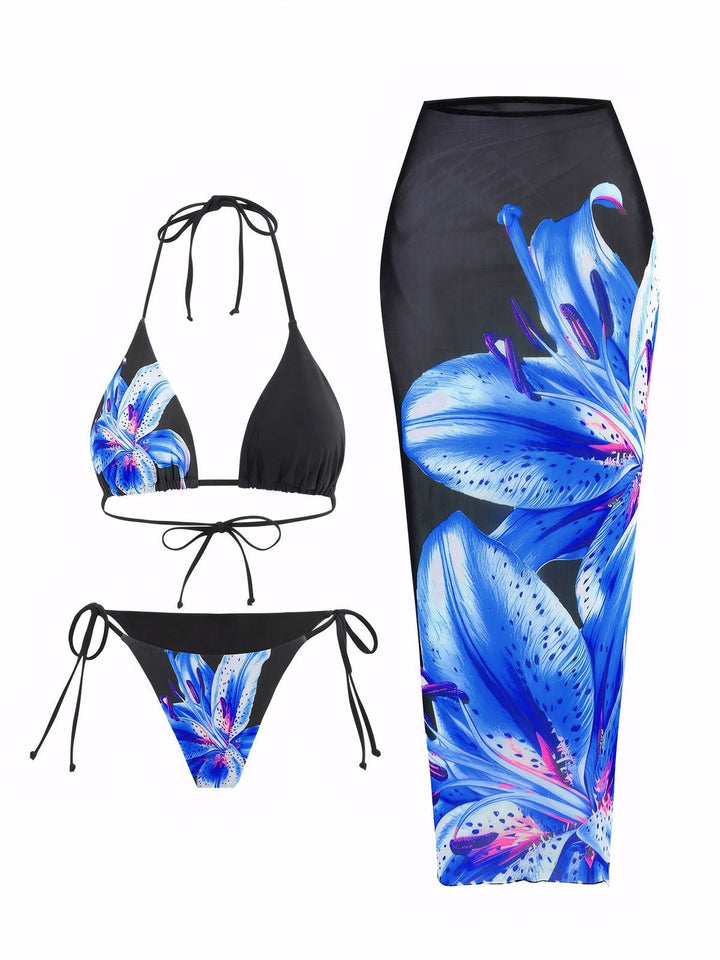 Flower Print Bikini Set