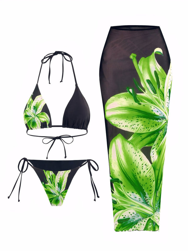 Flower Print Bikini Set