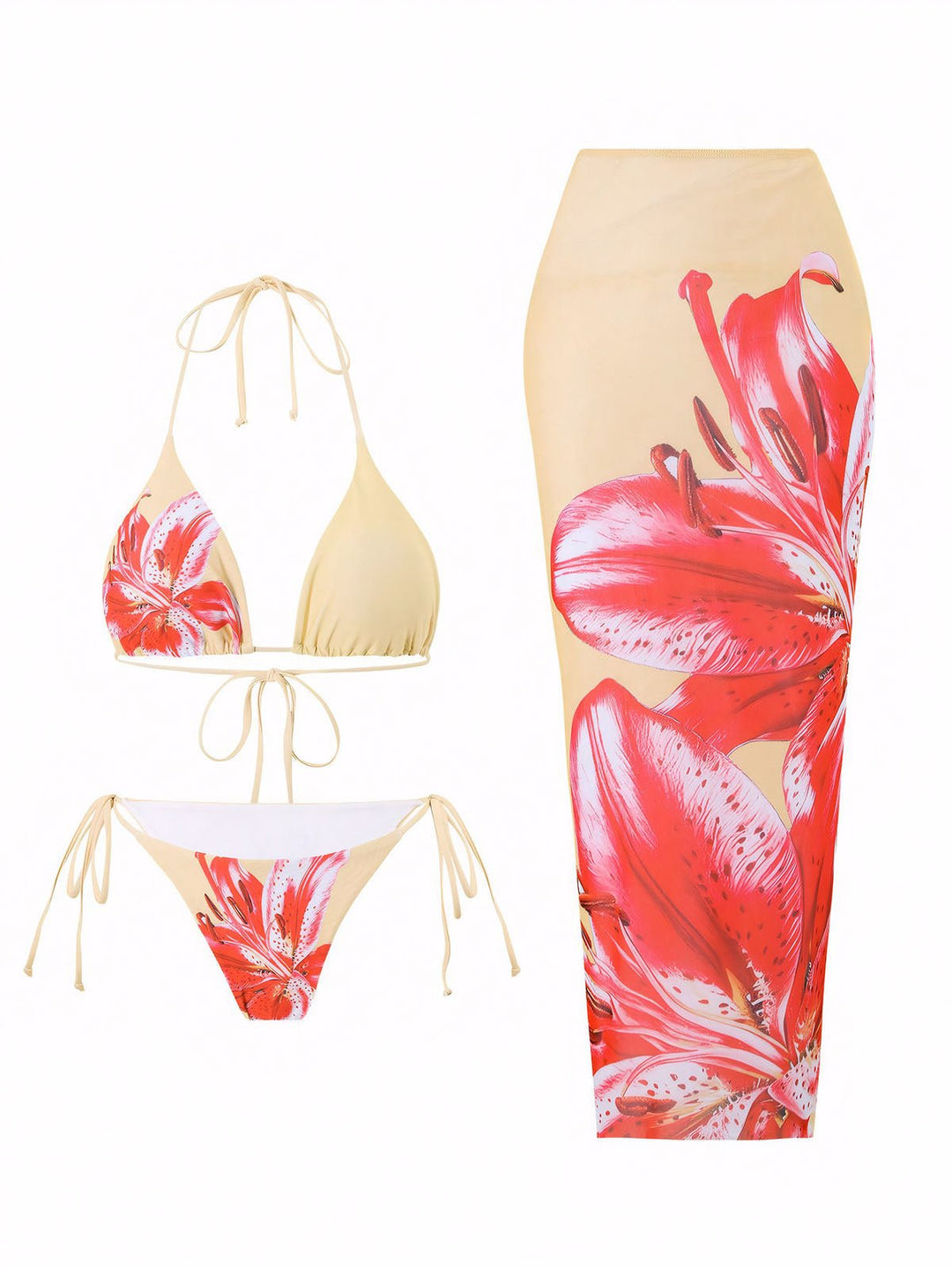 Flower Print Bikini Set