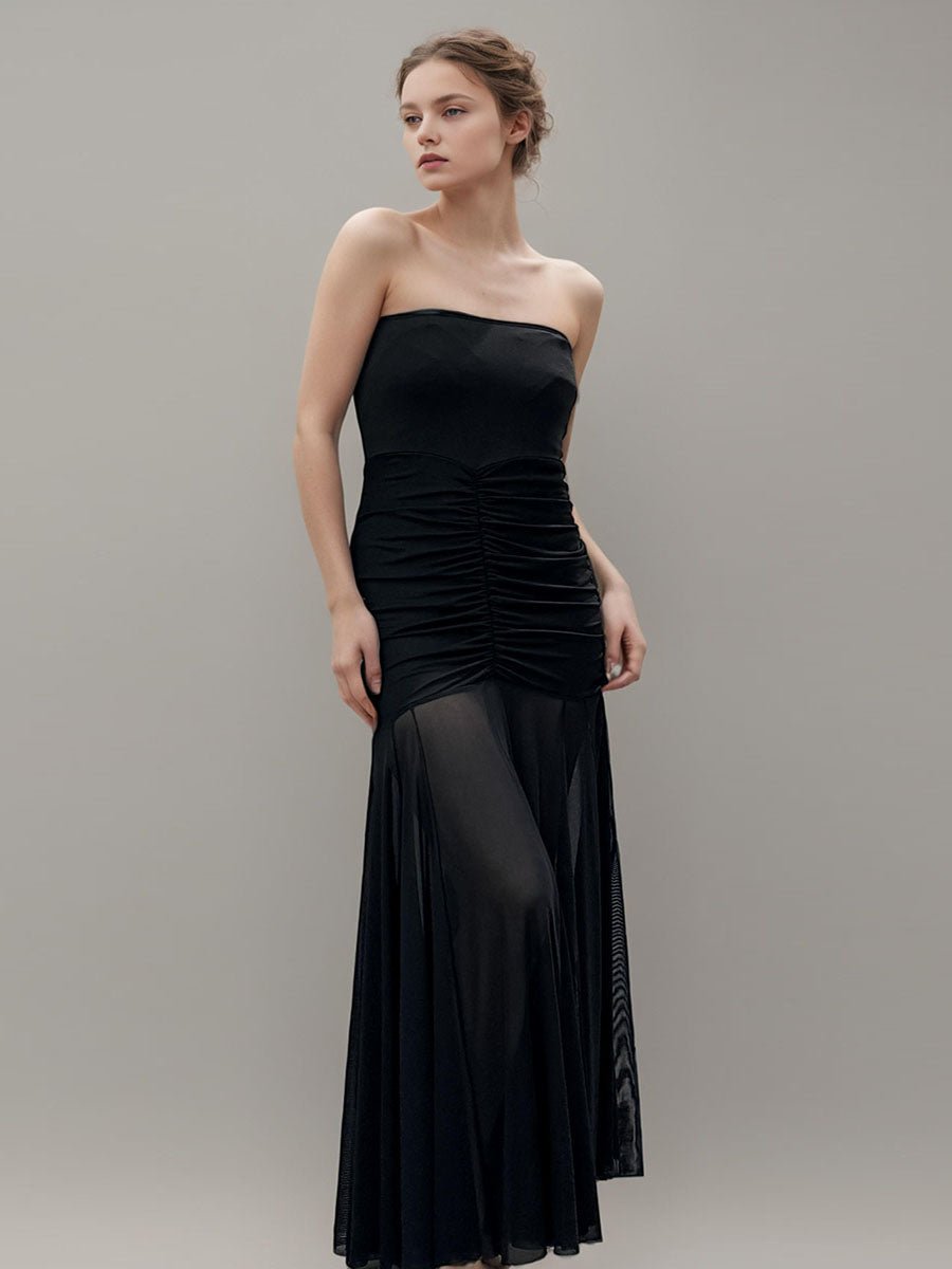 Frenchy Solid Off-Shoulder Long Dress