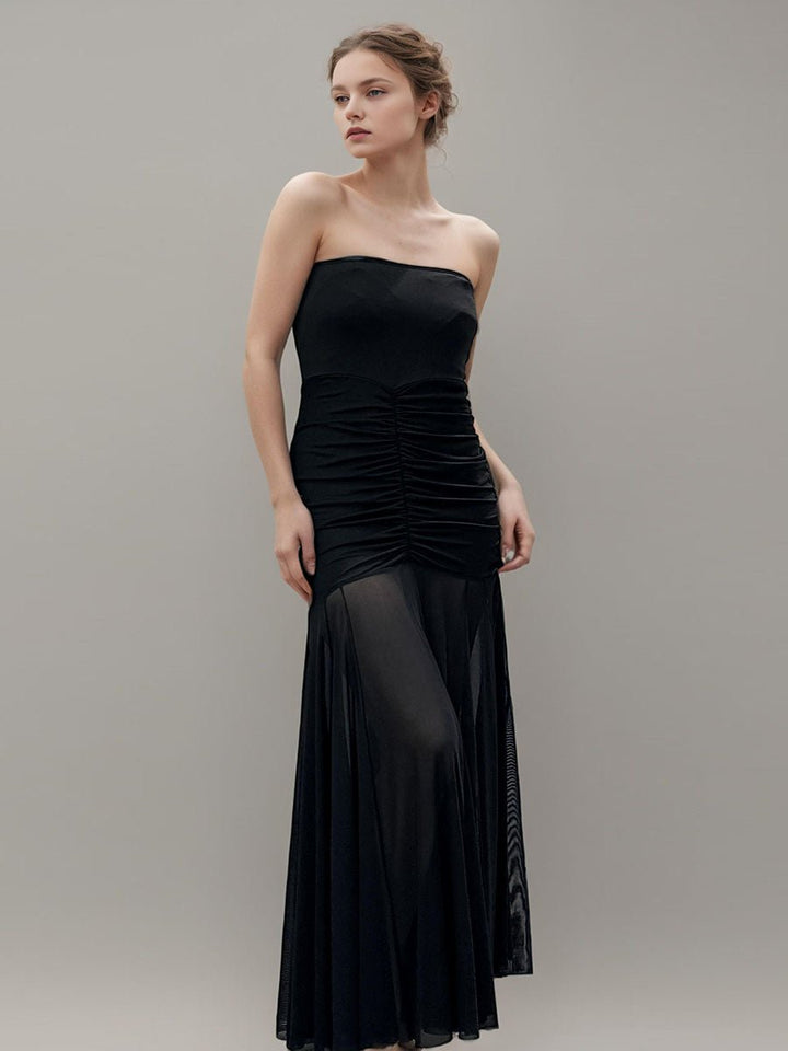 Frenchy Solid Off-Shoulder Long Dress