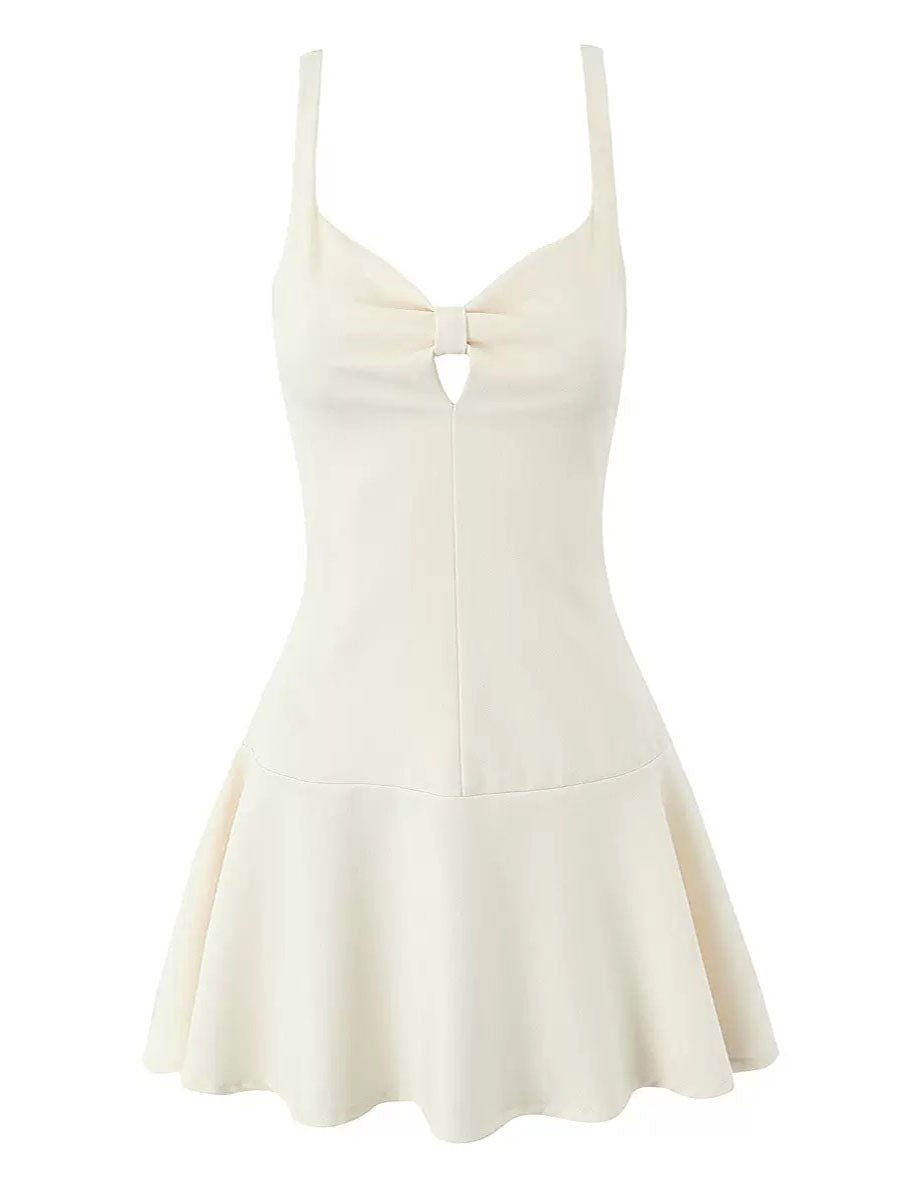 Halter Bow Backless Mini Dress