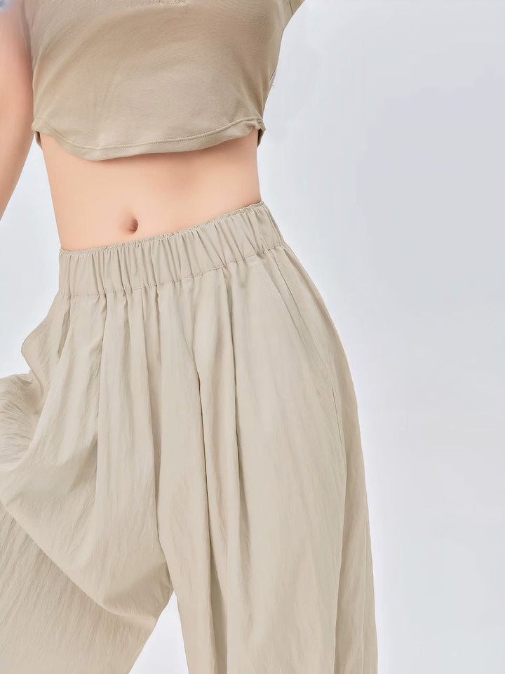 High Waist Folds Straight Pants