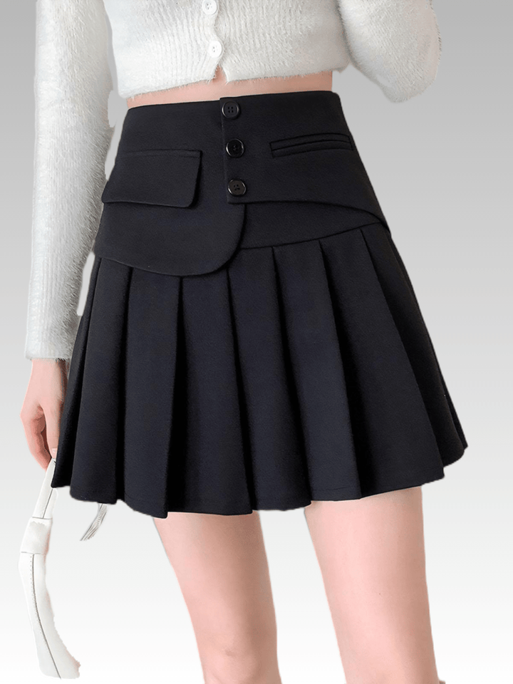 High Waist Pleated Skirt
