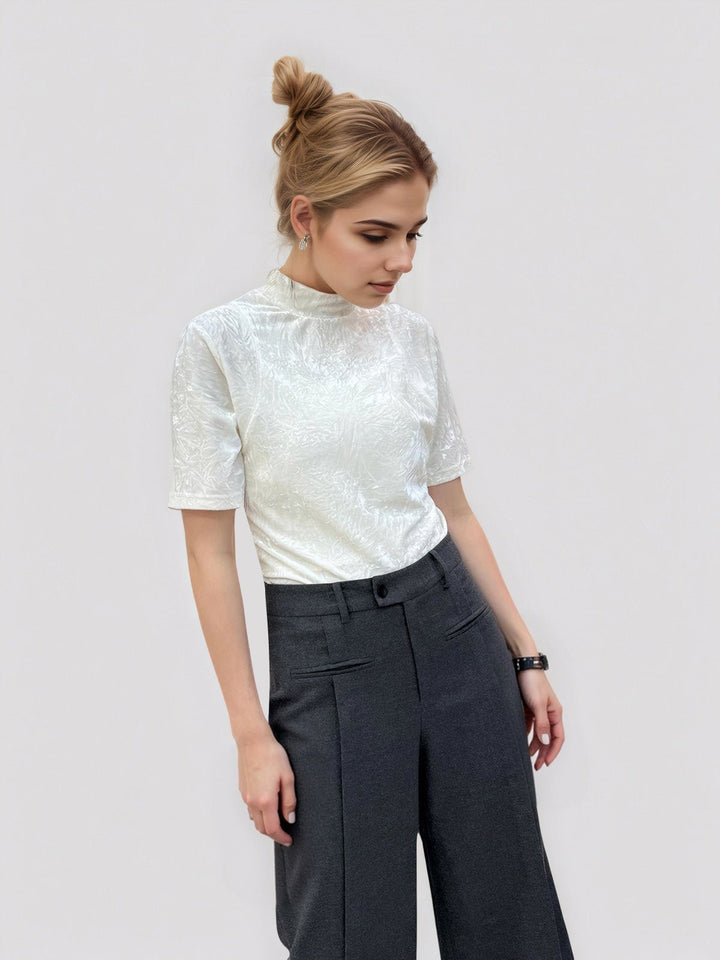 High-Waist Pockets Belted Pants