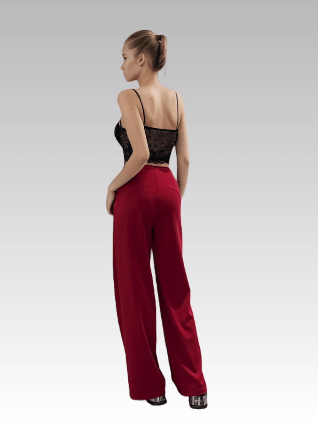 High Waist Straight Suit Pants