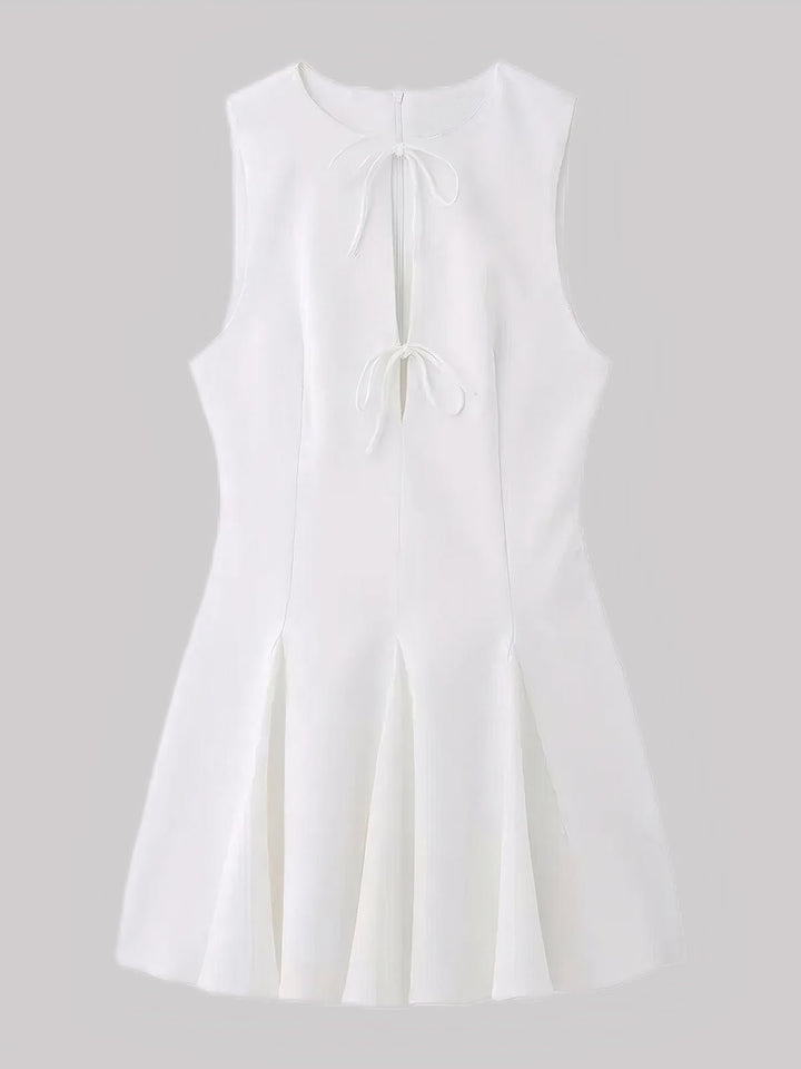 Hollow Out Bow Mini Dress