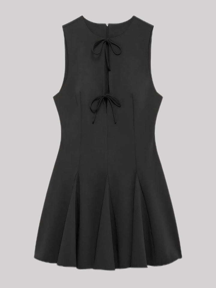Hollow Out Bow Mini Dress