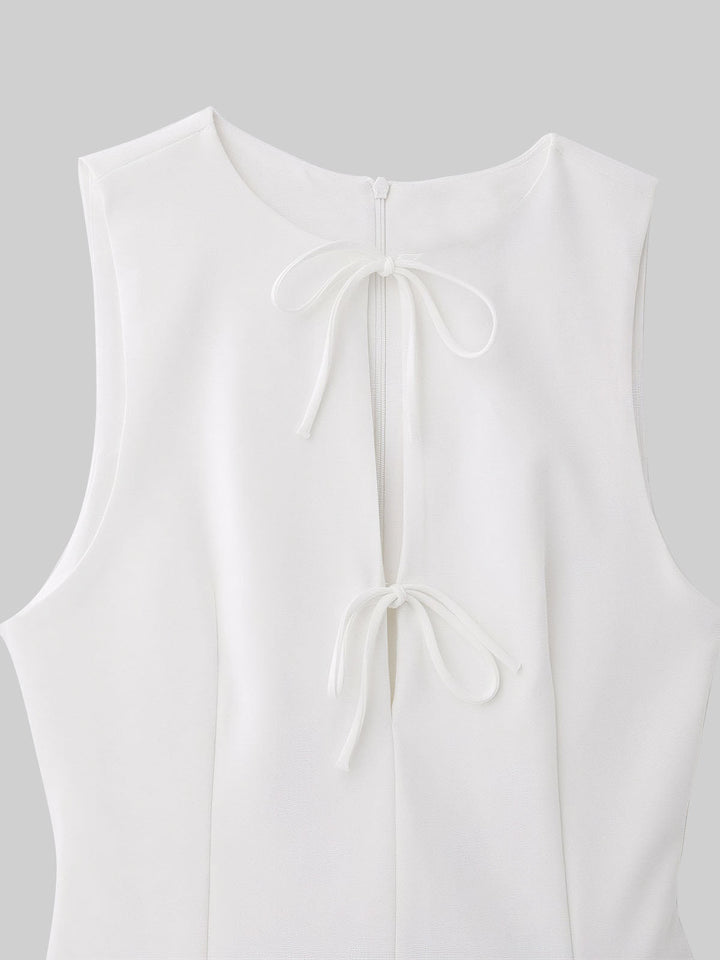 Hollow Out Bow Mini Dress