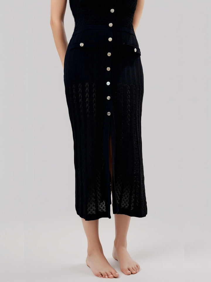 Hollow Out Sleeveless Knit Dress