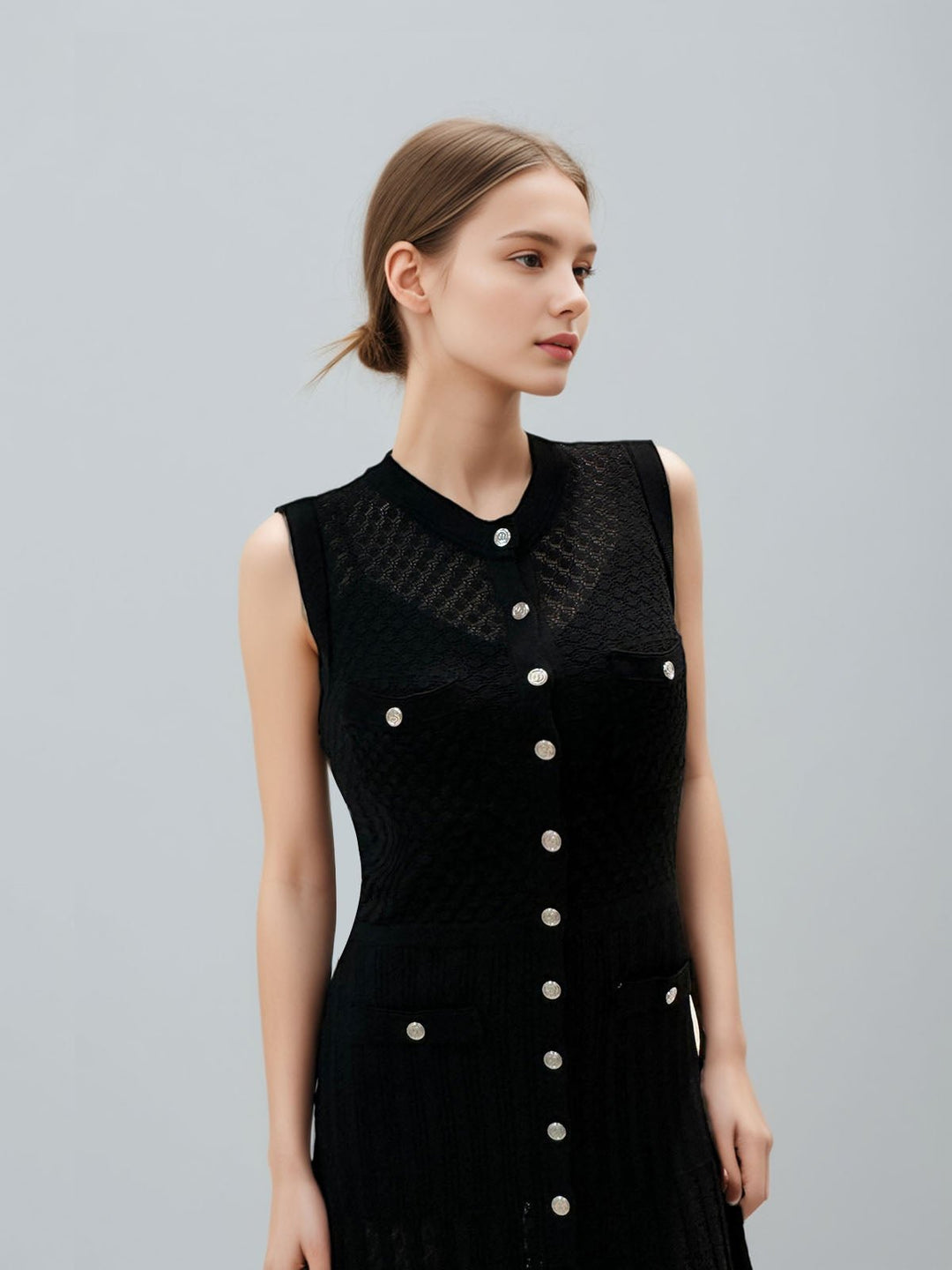 Hollow Out Sleeveless Knit Dress