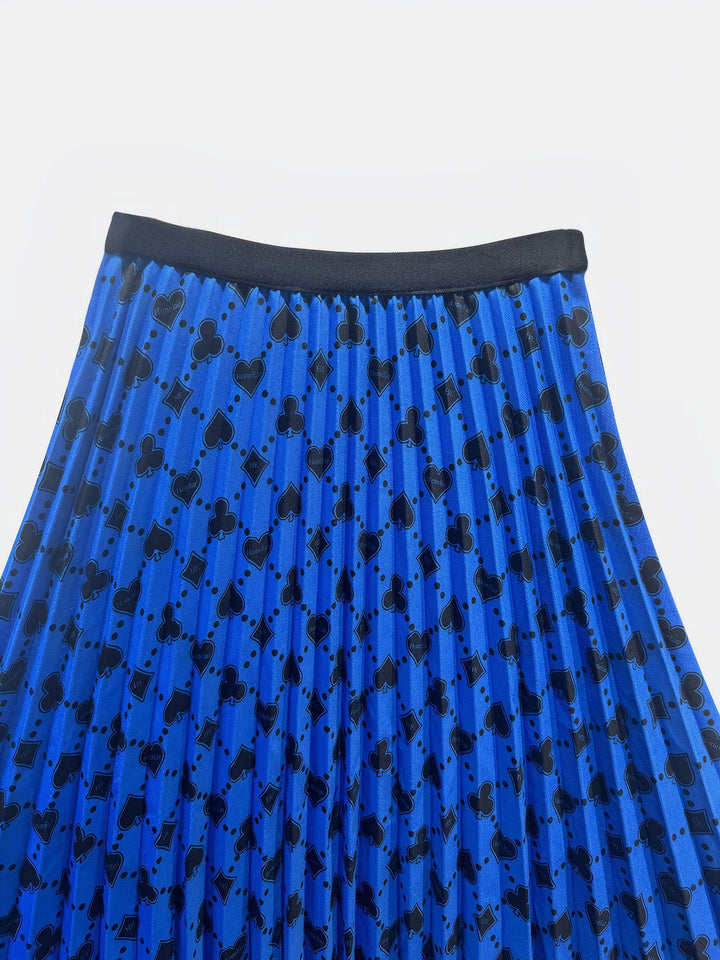 HONEEAR Logo Pleated Midi Skirt