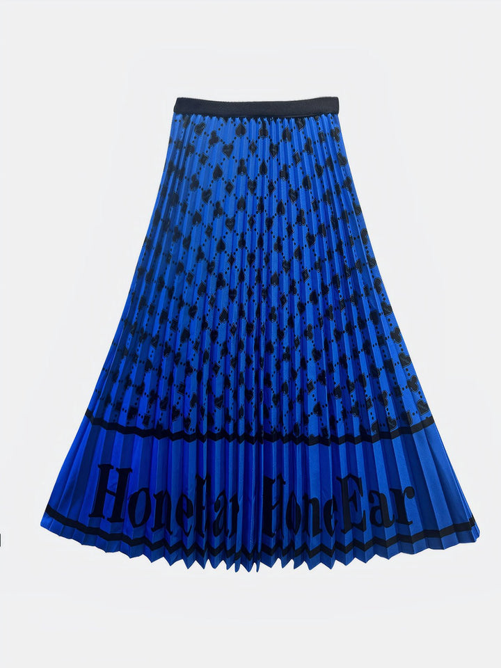 HONEEAR Logo Pleated Midi Skirt