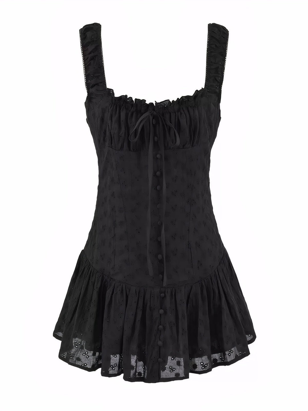 Lace Trim Hollow out Strap Dress